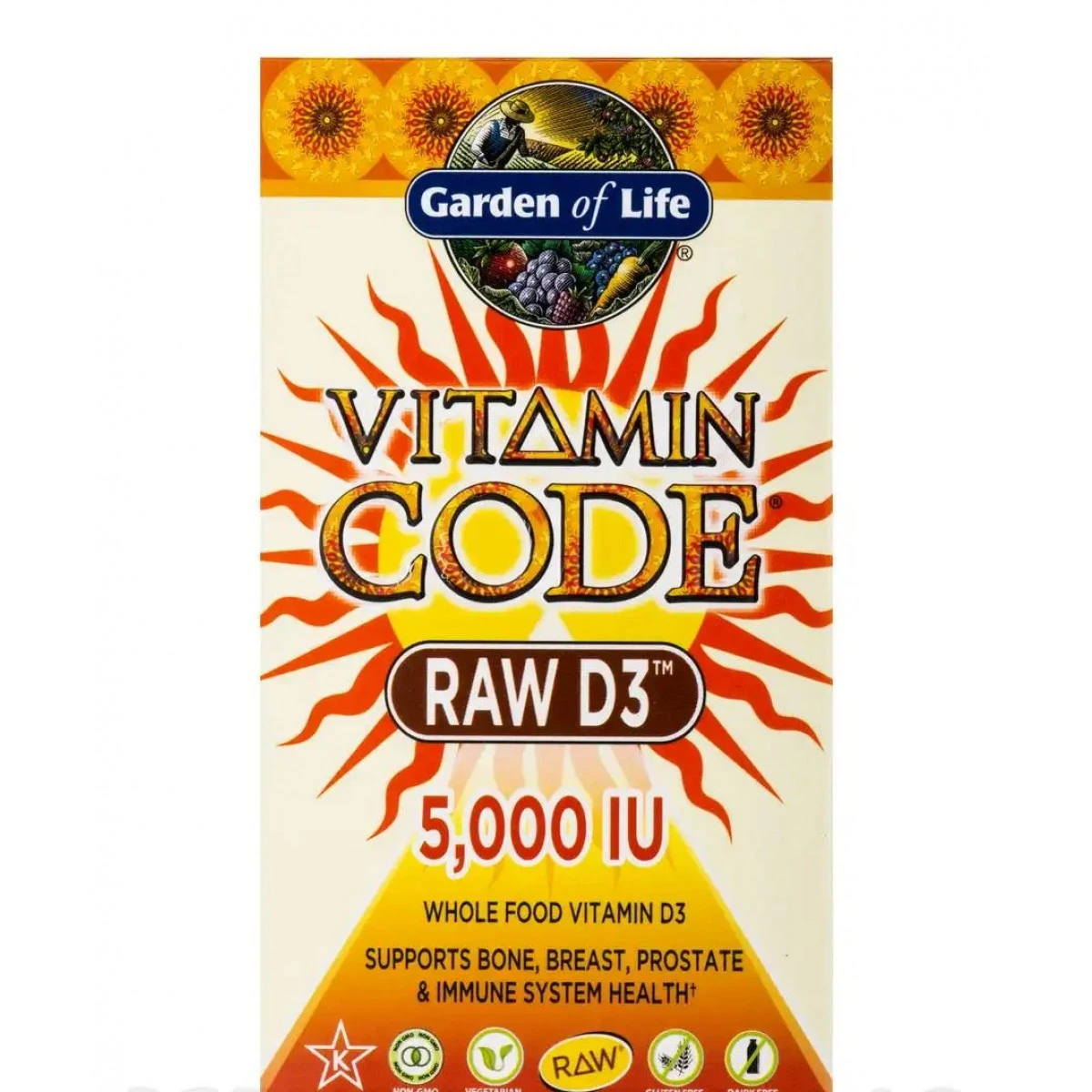 Garden Of Life Vitamin Code - Raw D3 5000 IU - 60 Vegetarian Capsules - Image 2