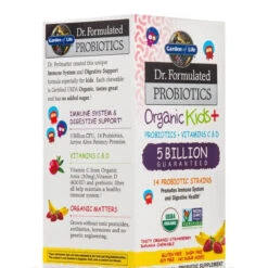 Garden Of Life Dr. Formulated Probiotics Organic Kids+ 5 Billion CFU, Strawberry Banana Flavor - 30 Chewables