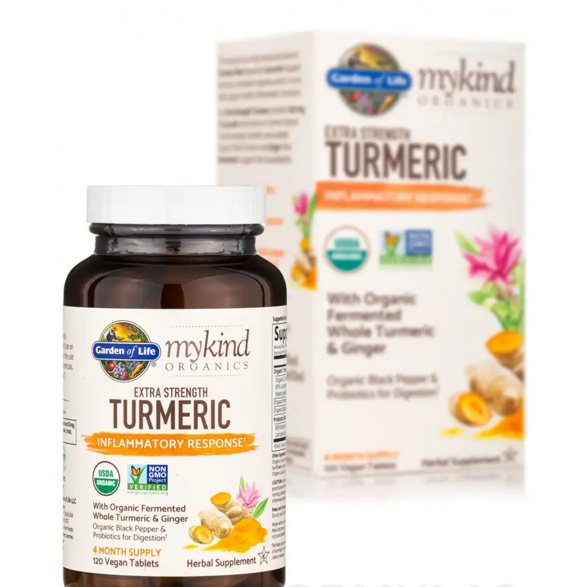 Garden Of Life Mykind Organics Extra Strength Turmeric Inflammatory Response - 120 Vegan Tablets - Image 2