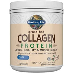 Garden Of Life Grass Fed Collagen Protein Powder - Vanilla, 14 Servings, Collagen Powder For Joints Mobility Muscle Repair, Collagen Peptides, Super Seeds Coconut MCTs, Hydrolyzed Collagen Supplement