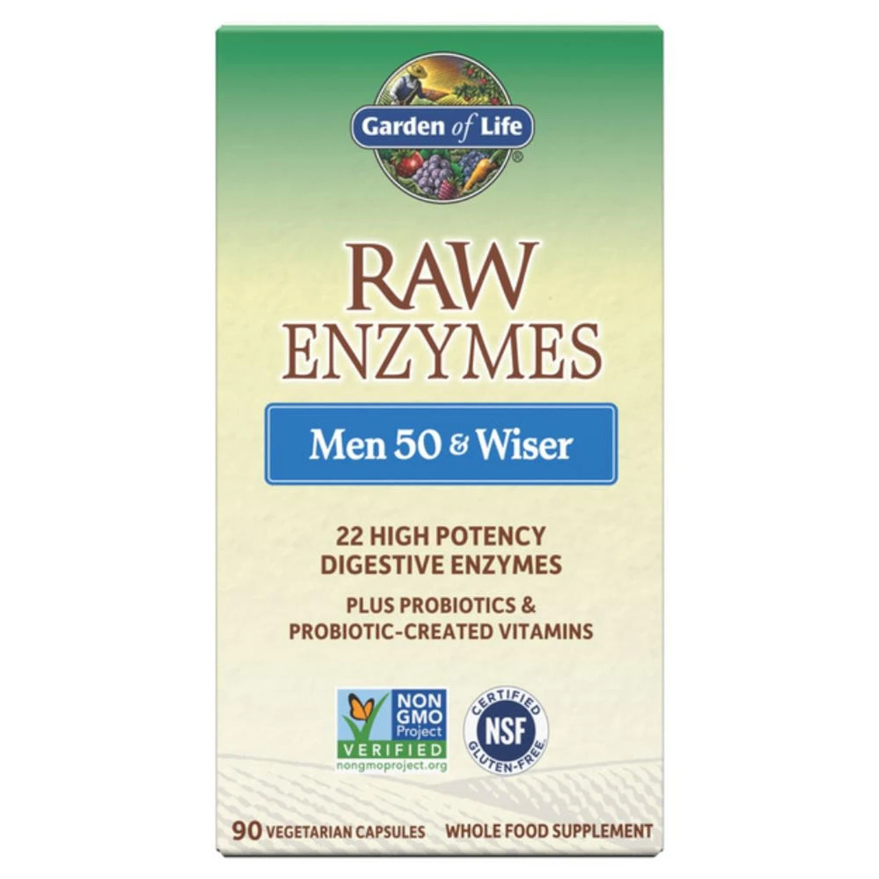 Garden Of Life Raw Enzymes Men 50 And Wiser 90 Capsules - Image 2