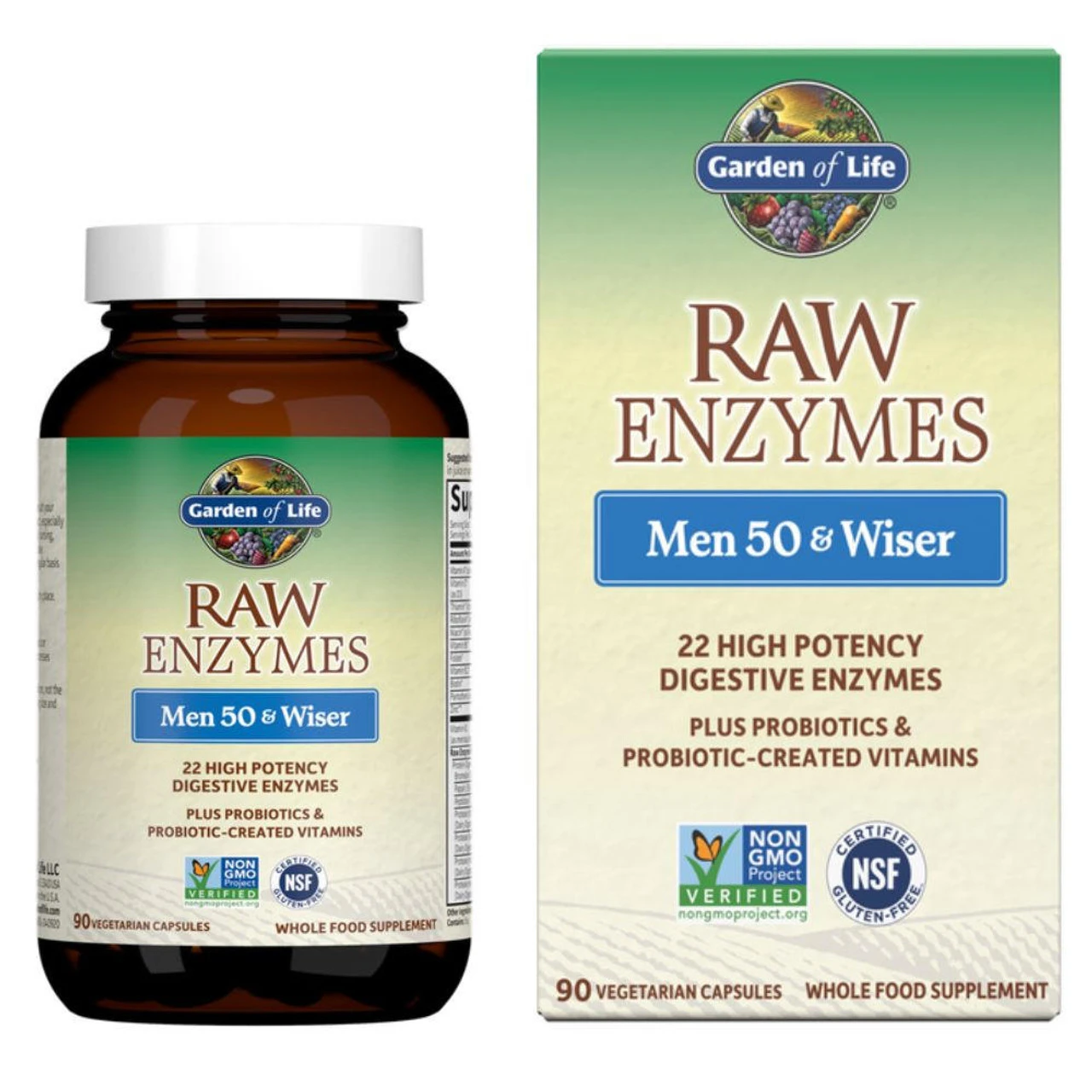 Garden Of Life Raw Enzymes Men 50 And Wiser 90 Capsules - Image 3