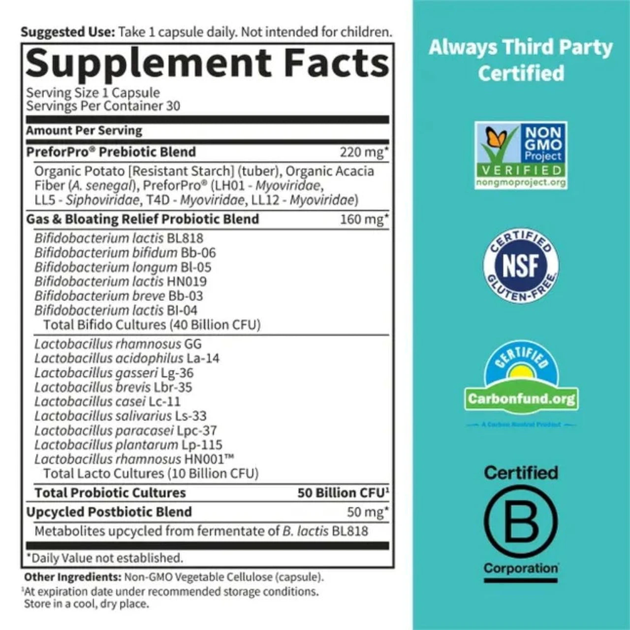 Garden Of Life Dr Formulated Probiotic Bloating & Gas 30ct - Image 2