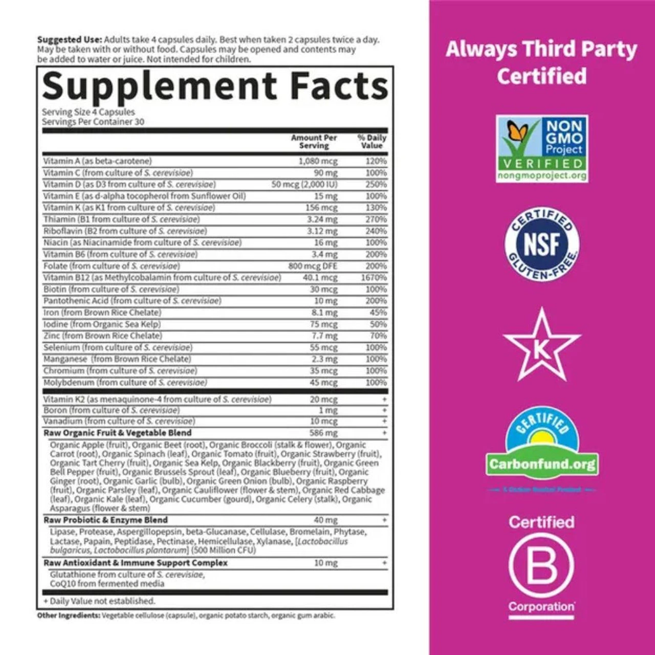 Garden Of Life Vitamin Code Women's Formula 120 Caps - Image 2