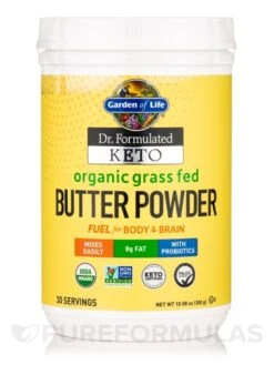 Dr. Formulated Keto Organic Grass Fed Butter Powder - 10.58 Oz (300 Grams)