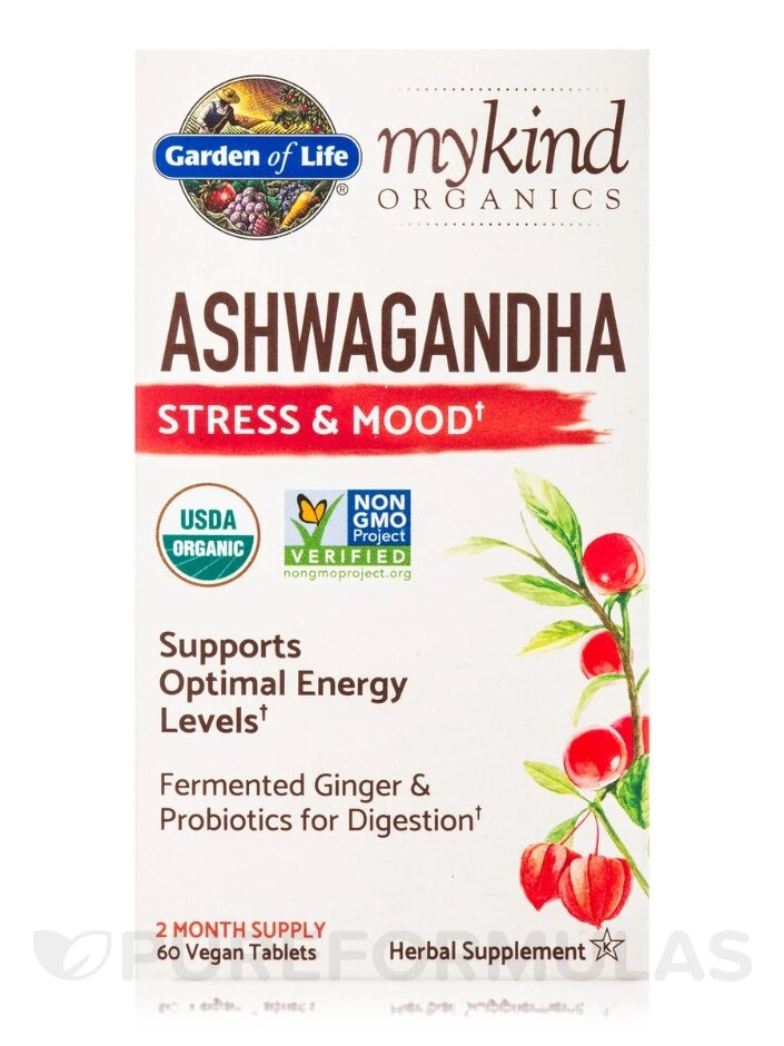Mykind Organics Ashwaganda Stress & Mood - 60 Vegan Tablets - Image 3