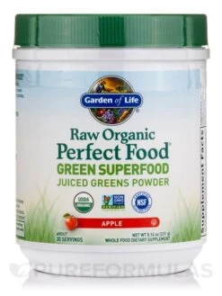 Raw Organic Perfect Food® Green Superfood Powder, Apple Flavor - 8.14 Oz (231 Grams)