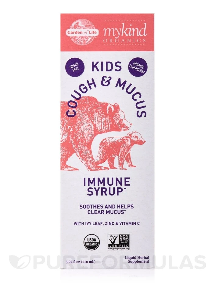 MyKind Organics Kids Cough & Mucus Immune Syrup - 3.92 Fl. Oz (116 Ml) - Image 4
