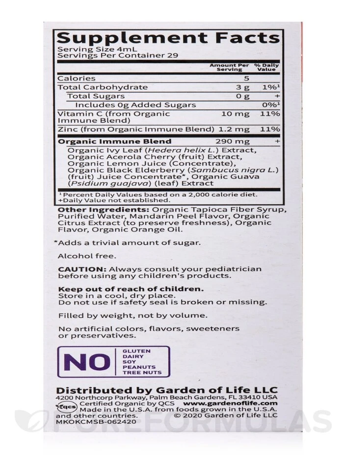 MyKind Organics Kids Cough & Mucus Immune Syrup - 3.92 Fl. Oz (116 Ml) - Image 8