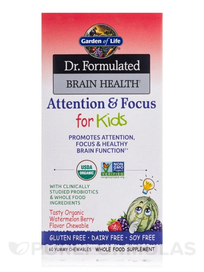 Dr. Formulated Brain Health Attention & Focus For Kids, Watermelon Berry Flavor - 60 Chewables - Image 4