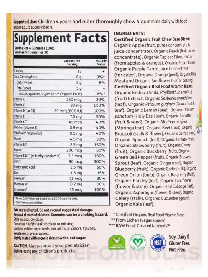 Mykind Organics Kids Multi Gummies, Fruit Flavor - 120 Vegan Gummies - Image 4