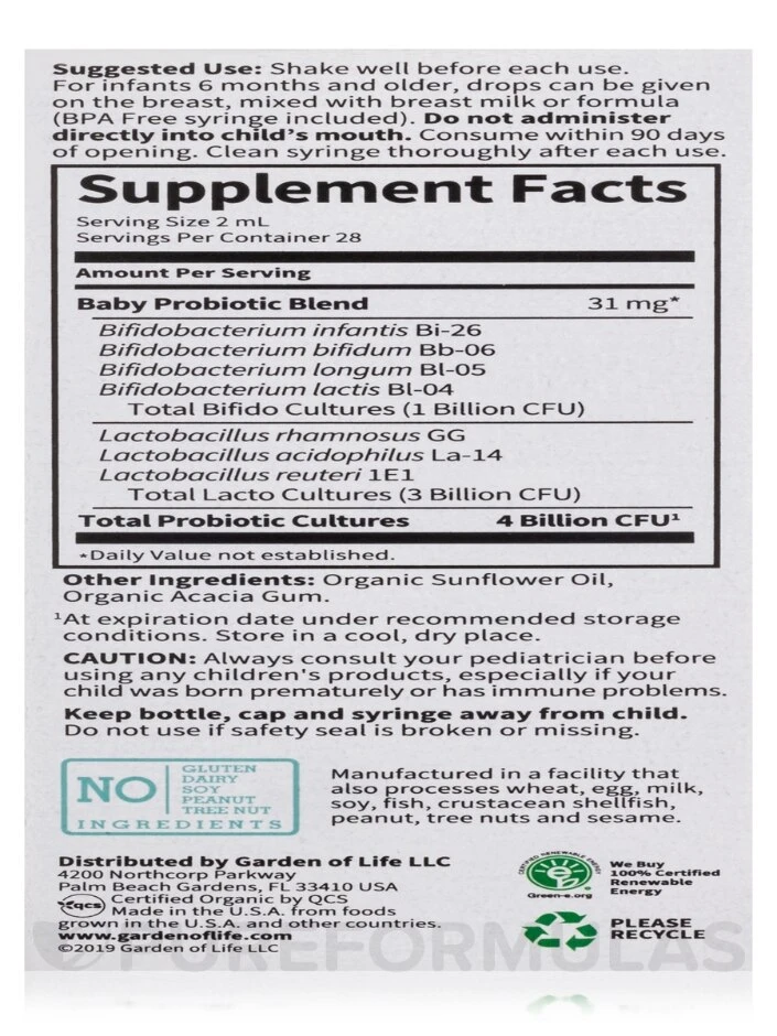 Baby Probiotic, 4 Billion CFU - 1.9 Fl. Oz (56 Ml) - Image 8