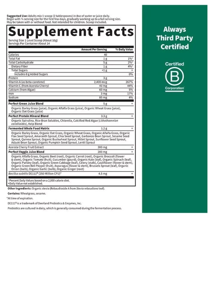 Perfect Food® - Super Green Formula - 4.94 Oz (140 Grams) - Image 3