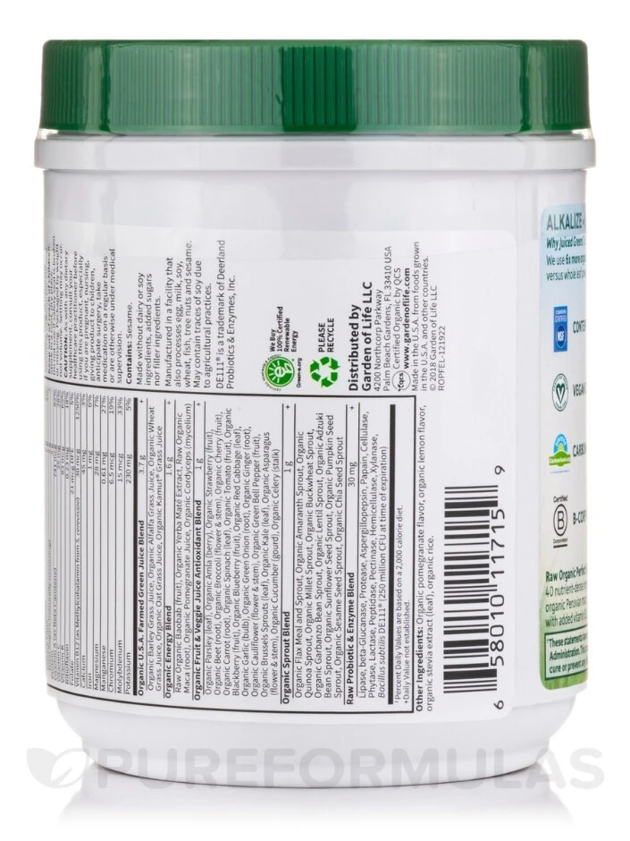 Raw Organic Perfect Food® Energizer Juiced Green Superfood Powder - 9.8 Oz (279 Grams) - Image 3