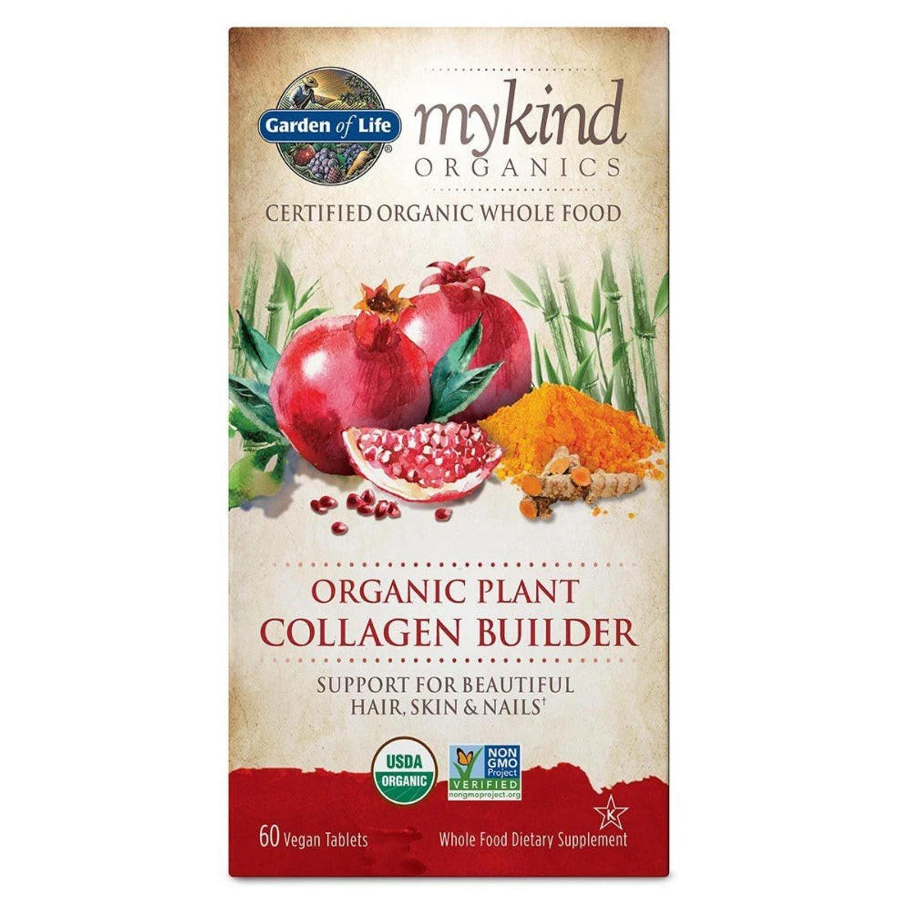 Garden Of Life Kind Organics Organic Plant Collagen Builder 60 Vege Tablets