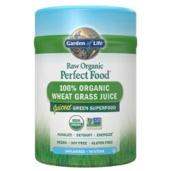 Garden Of Life Perfect Food Raw 100% Organic Young Wheat Grass Juice Powder 120 Grams