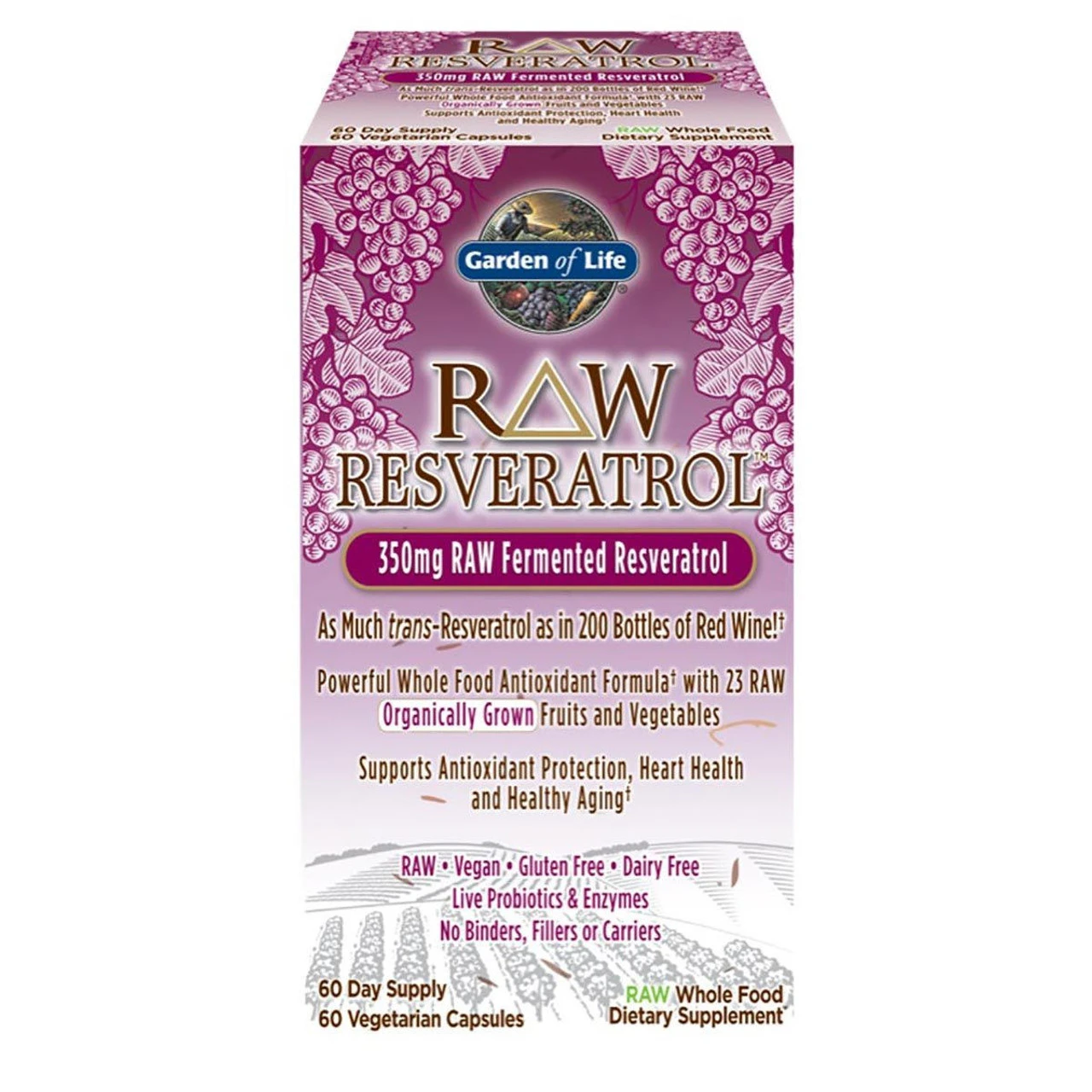 Garden Of Life Raw Resveratrol 350mg 60 Capsules