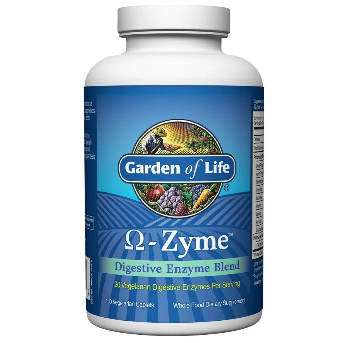 Garden Of Life Vegetarian Digestive Supplement - Omega Zyme Enzyme Blend For Digestion, Bloating, Gas, And IBS, 180 Caplets